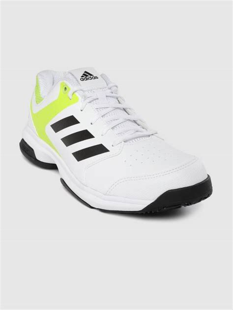 ADIDAS Men White Fluorescent Green Stead Fast 19 Colourblocked Tennis ...