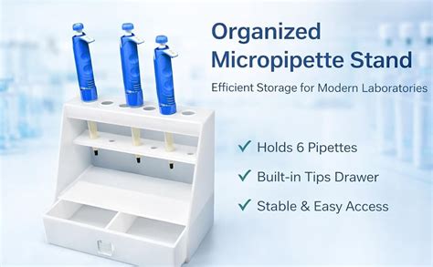 MICROFILL Micropipette Stand with Tips Drawer, Use For Chemical ...