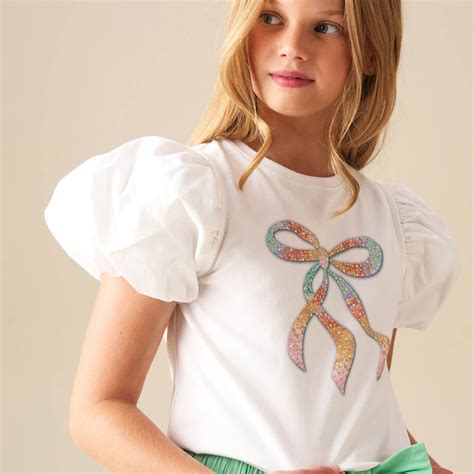 Angel & Rocket Girls Printed White Cotton T-shirts