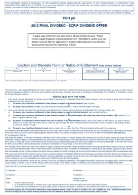Fillable Online Final Dividend Scrip Form - CRH Fax Email Print - pdfFiller