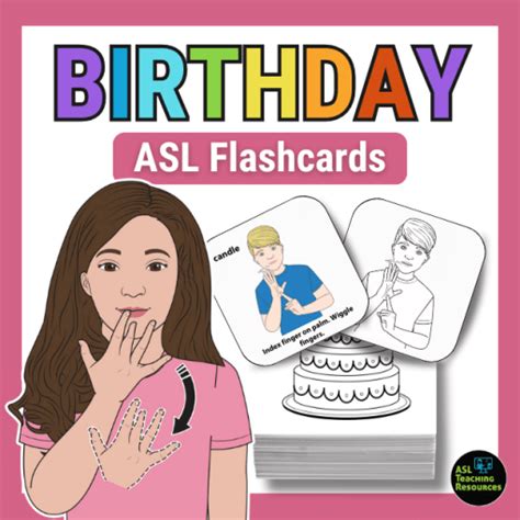 Sign Language Flashcards - Birthday - ASL Teaching Resources