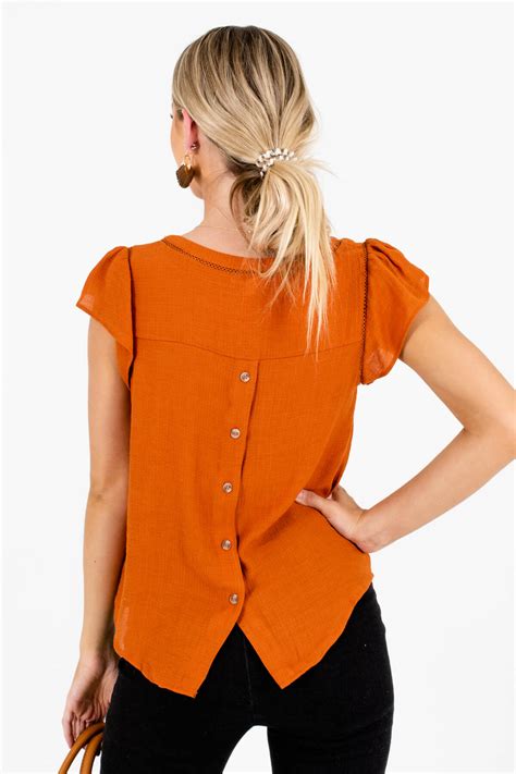Fall Fun Burnt Orange Blouse | Boutique Blouses for Women - Bella Ella ...
