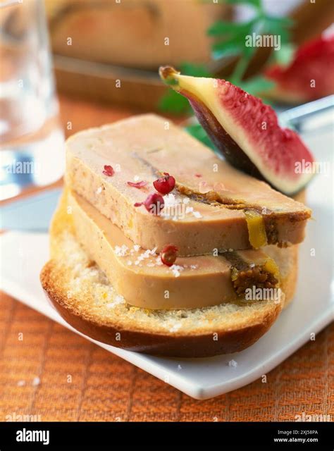 Duck foie gras and fig terrine Stock Photo - Alamy