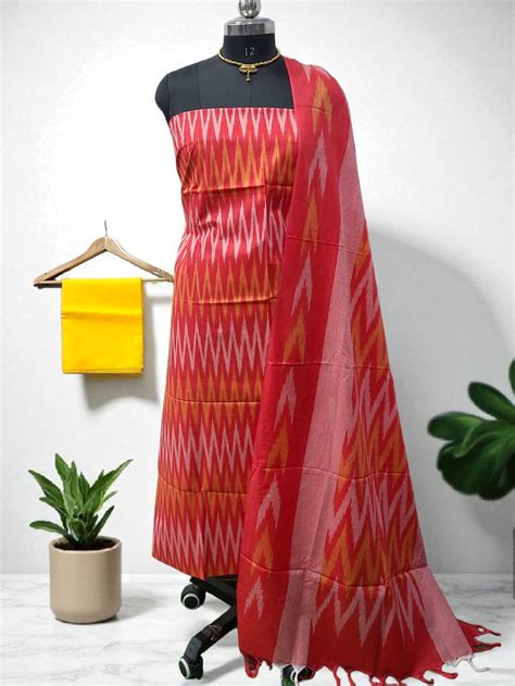 Pure Cotton Ikat Handloom Salwar Suit - Leheriya.com