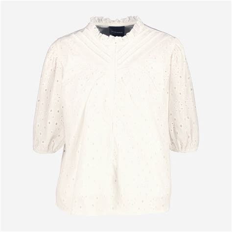 White Embroidered Eyelet Puff Sleeve Blouse - TK Maxx UK