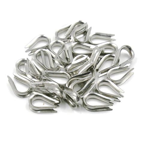 LICTOP Wire Rope Cable Thimbles Rigging M5 5/32" - 3/16" Diameter 304 ...