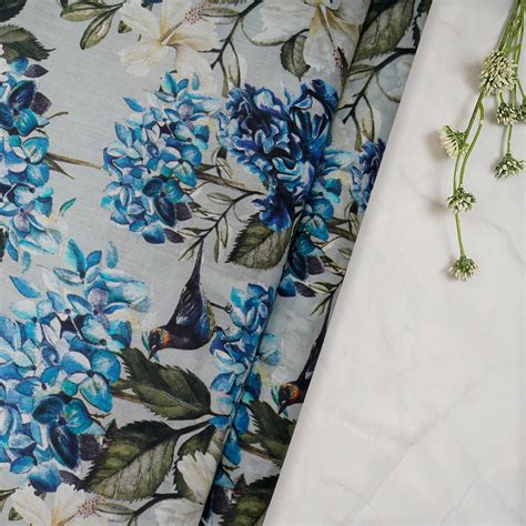 Buy (Pre-Cut 1.80Mtr)Multi Color Floral Pattern Digital Printed Cotton ...