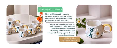 Buy Praahi Lifestyle Daisy Mug Ceramic Mugs to Gift to Friends & Family ...