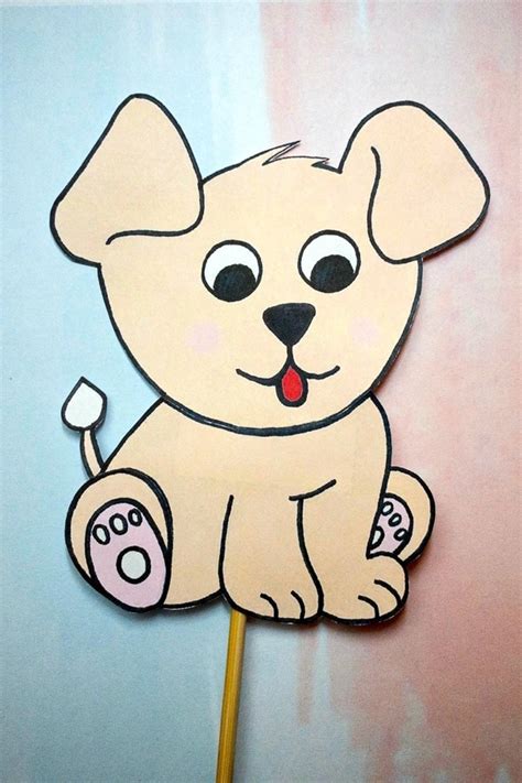 Adorable Dog Puppet Craft with Printable Template