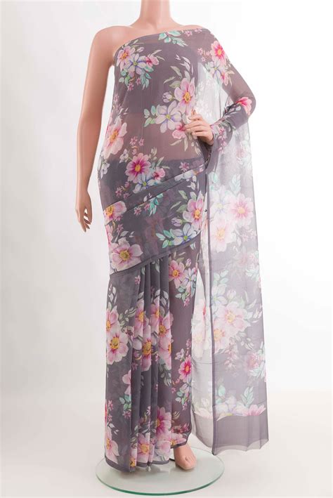 Grey Chiffon Saree – Nalli Silk Sarees Pvt Ltd