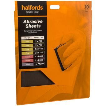 Halfords Car Body Repair Multi Grit Project Pack - 10 Sheets | Halfords UK