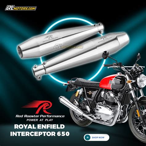 Royal Enfield Interceptor 650 Red Rooster Performance Exhaust Stellar ...
