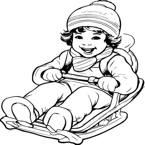 Desenho de trenó para colorir | vetor Premium gerado com IA