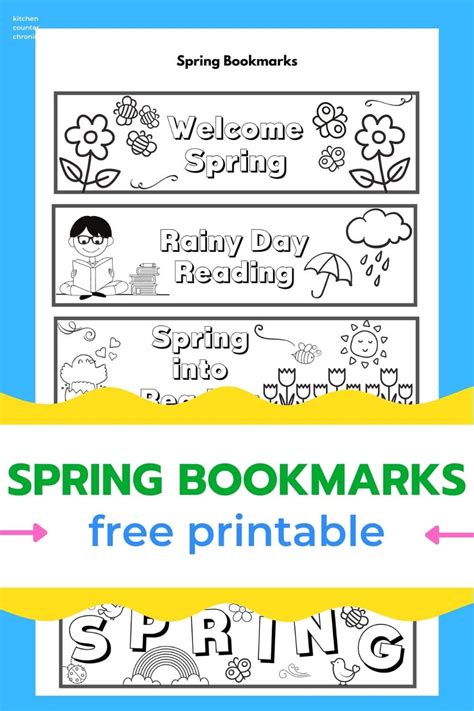 Image result for Free Printable Spring Bookmarks