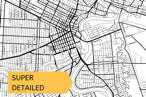 Printable Map of Winnipeg, Manitoba, Canada With Street Names - Instant ...