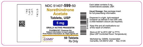 Norethindrone Acetate Tablets, USP