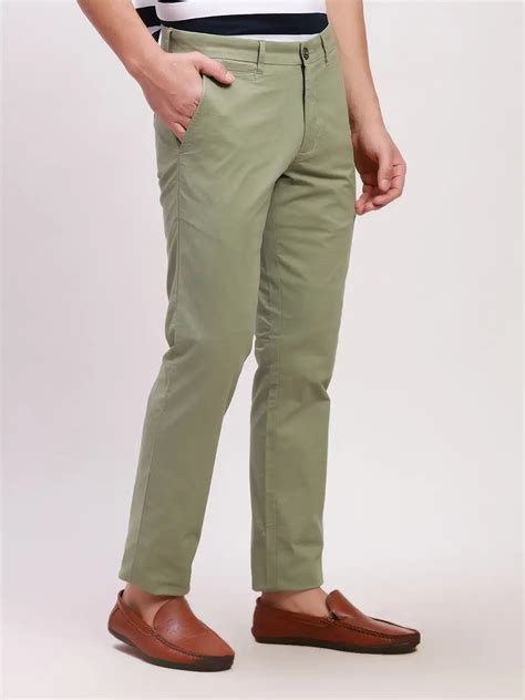 Parx Men Green Solid Lrt Cotton Blend Trousers – MyRaymond
