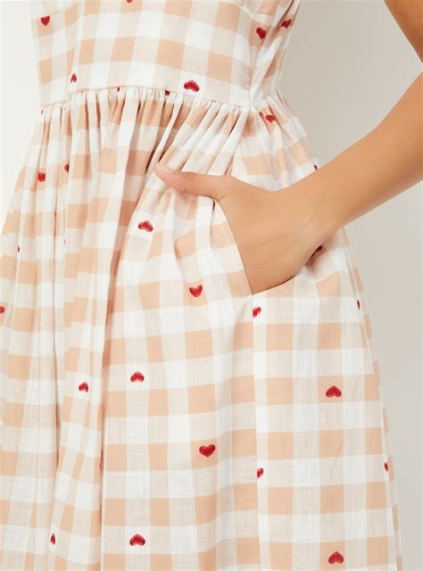 Buy Women Checked Midi Dress Online at just Rs. 999.0 - 1000015492103 ...