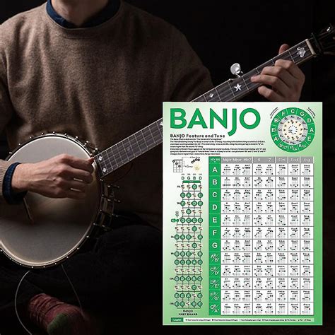 Banjo Chord Chart Poster Instructional Chart Beginner Fingering Diagram ...
