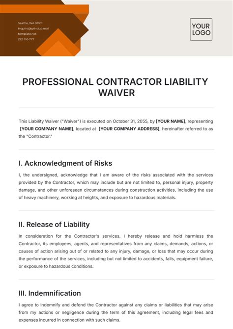 Free Contractor Contract Templates, Editable and Printable