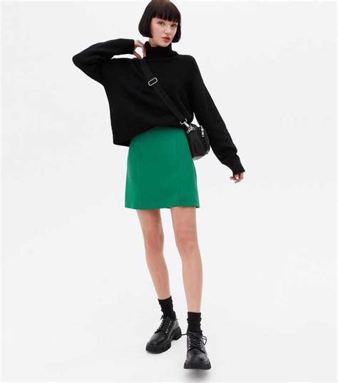 Green Split Mini Skirt | New Look
