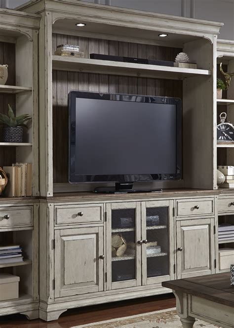 Morgan Creek Antique White Entertainment Center from Liberty | Coleman ...