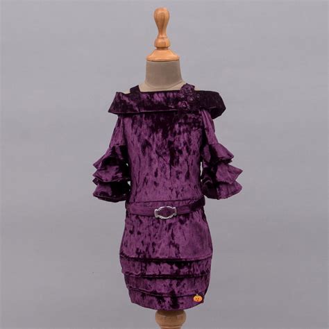 Buy Purple & Maroon Off Shoulder Girls Midi – Mumkins