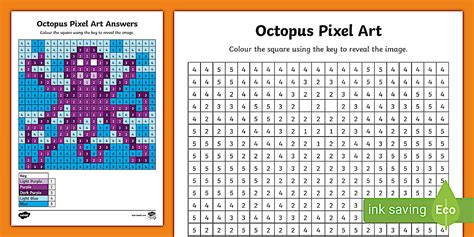 Octopus Pixel Art Template