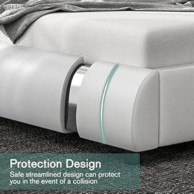 Buy IMUsee Queen Size Platform Bed Frame with Luxury Solid Faux Leather ...