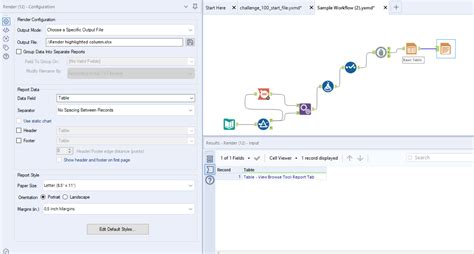 Alteryx Table Tool 的图像结果
