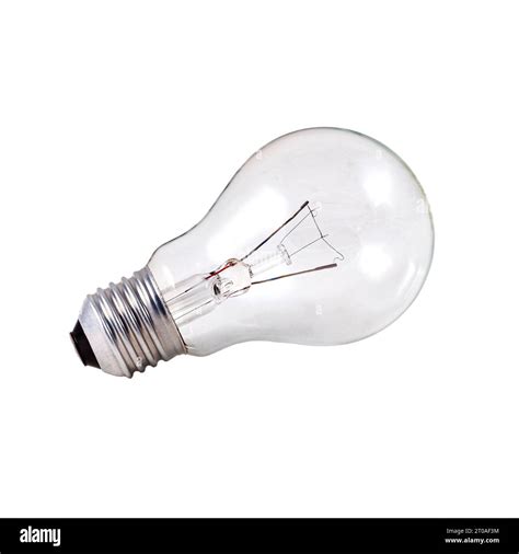 Slanted tungsten light bulb off isolated on white Stock Photo - Alamy
