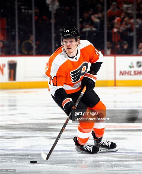 Owen Tippett of the Philadelphia Flyers skates against the Columbus ...
