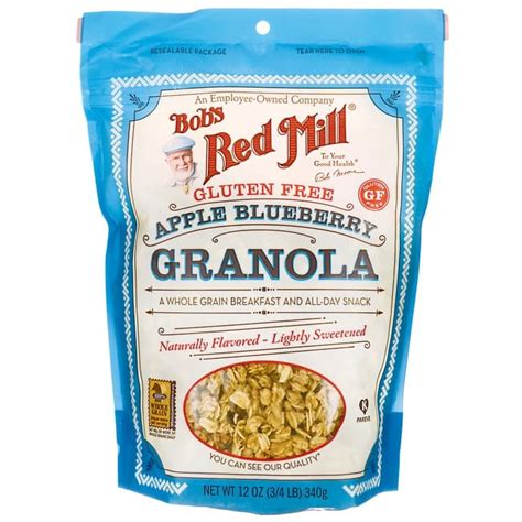 Bob's Red Mill Gluten Free Apple Blueberry Granola 12 oz Pkg - Walmart.com