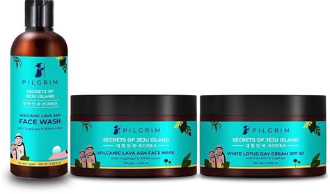 Pilgrim Sunrise Glow Kit Volcanic Lava Ash Face Mask 100g, Face Wash ...