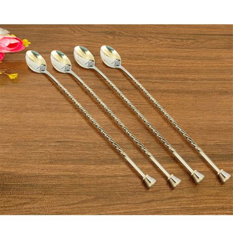 Buy IndianArtVilla Premium Stainless Steel Bar Spoon, Teardrop Design ...