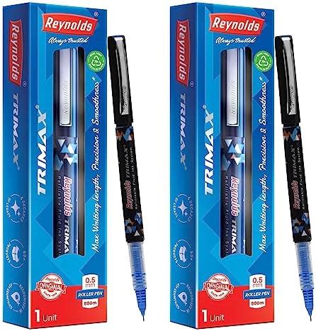 Reynolds Trimax Liquid Gel Pens | Needle Point (0.5mm) | Black Ink | 5 ...