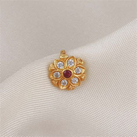 Buy Tanusha Nose Pin | 92.5 Gold Plated Silver Nosepin Online – The ...