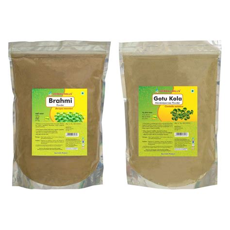 Buy Herbal Hills Brahmi and Gotu Kola Powder 1 Kg each for Memory ...