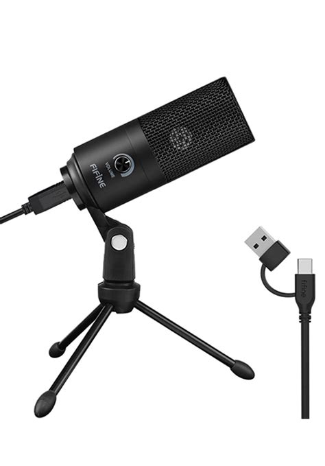FIFINE A6V USB Gaming Condenser Microphone with RGB, Quick Mute, Pop ...