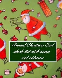 Annual Christmas Card check-list with names and addresses: Buy Annual ...
