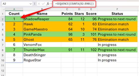 Image result for Sequence Counta Formula Excel