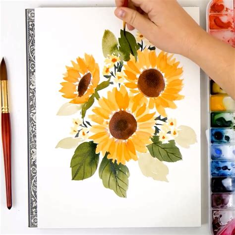How To Paint A Watercolor Sunflower at Peter Chavez blog