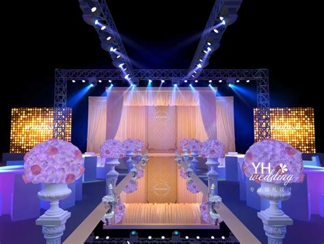 YHwedding婚礼设计：香槟金婚礼3D效果图 细致品味_YHwedding-站酷ZCOOL