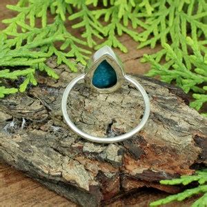 Buy Natural American Turquoise Ring Pear Cabochon Turquoise Ring Simple ...