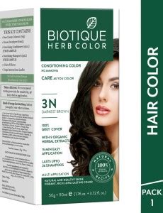 BIOTIQUE Herbcolor Conditioning | 100% Grey Coverage in 15 Minutes | 3N ...