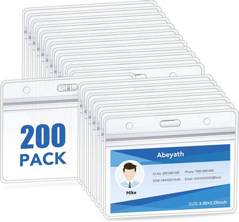 Amazon.com : 3x4 Inch Name Badge Holders - Fushing Clear Plastic ...