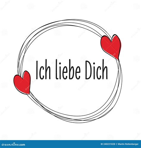 I love you - German Text stock vector. Illustration of copy - 240221028