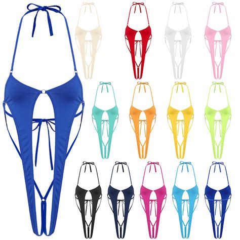 Buy US Womens Micro Bikini Thong Swimsuit One Piece Bodysuit Swimwear ...