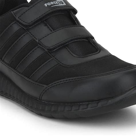 Buy Force 10 Black Velcro School Shoes for Kids 9906-90SV