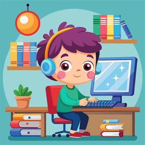 Kid On Computer Stock Image 的图像结果